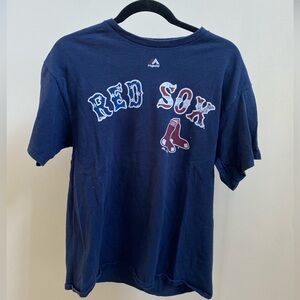 Boston Red Sox David Ortiz #34 Majestic MLB t-shirt baseball red men's Sz L